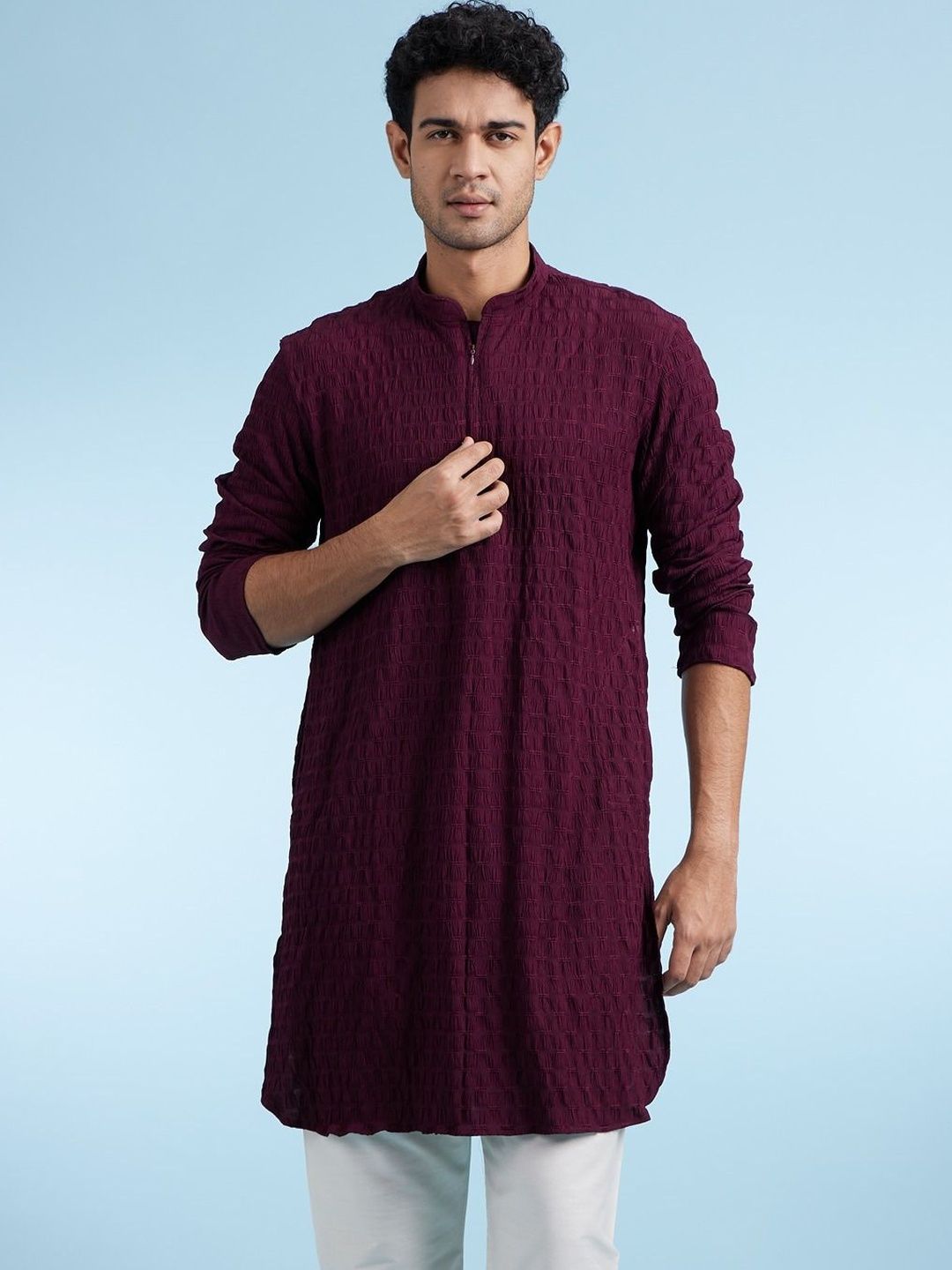 Diwas By Manyavar Self-Texture Men Kurta