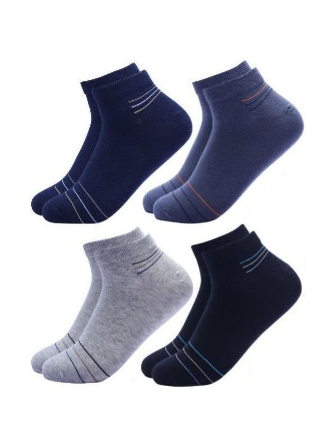 akeet trend Men Pack of 4 Cotton Assorted Striped Ankle Length Socks