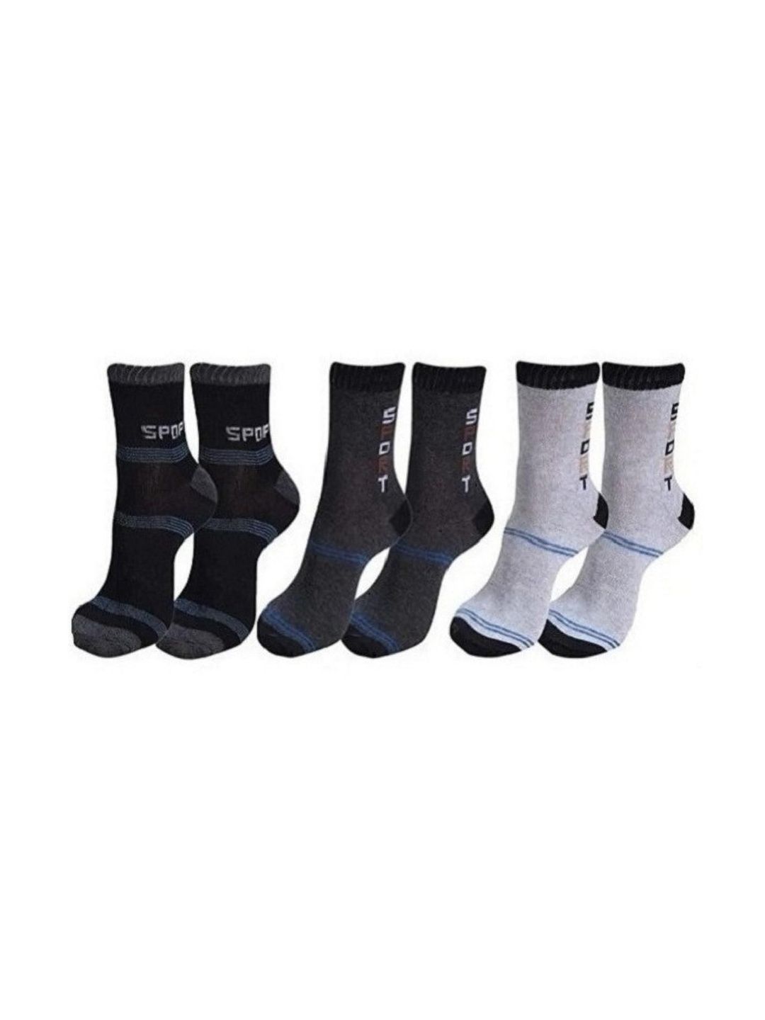 akeet trend Men Pack of 3 Cotton Assorted Colourblocked Calf Length Socks