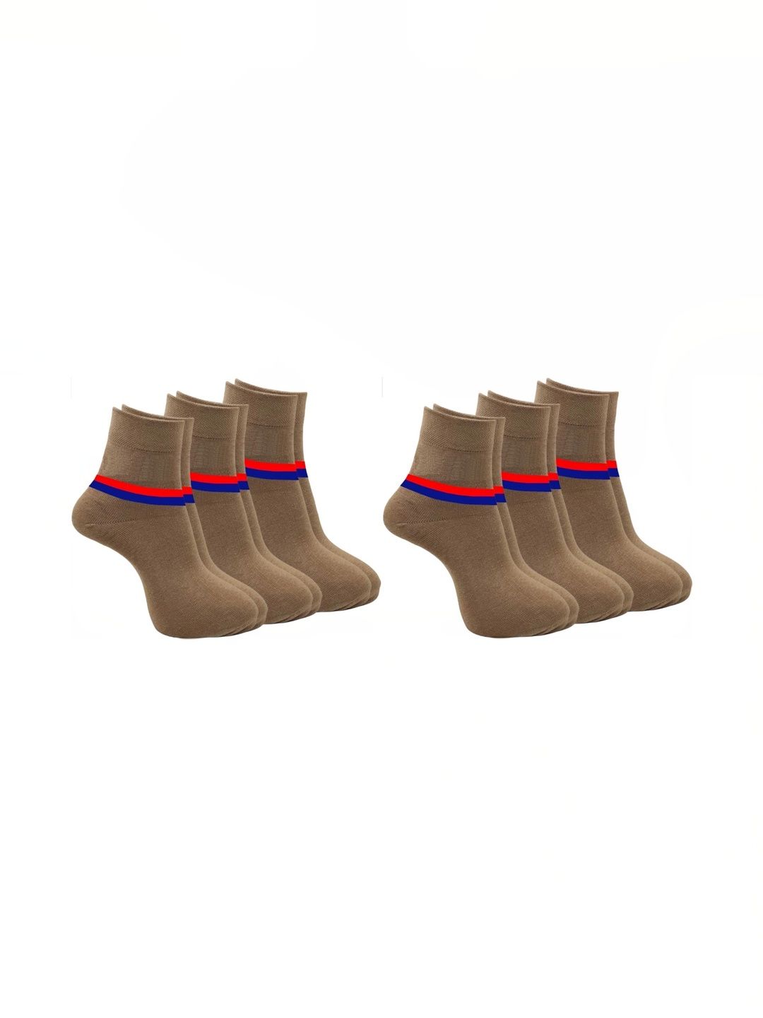 akeet trend Men Pack of 6 Cotton Assorted Striped Ankle Length Socks
