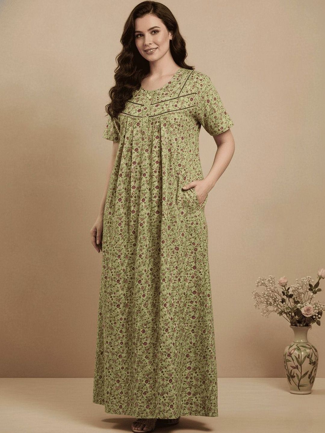 Bahumaan Bahumaan Printed Maxi Nightdress