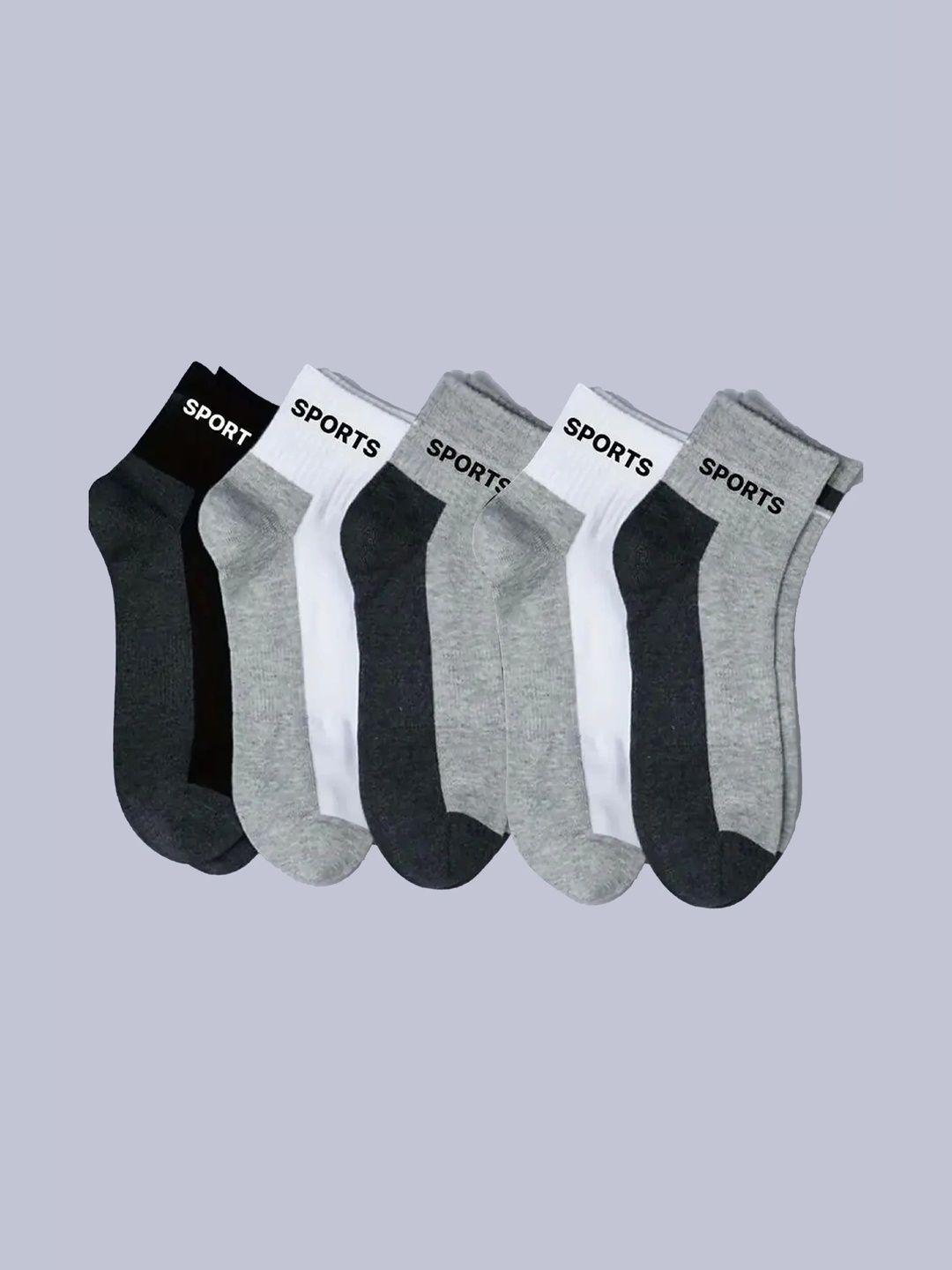 akeet trend Men Pack of 10 Cotton Assorted Colourblocked Ankle Length Socks