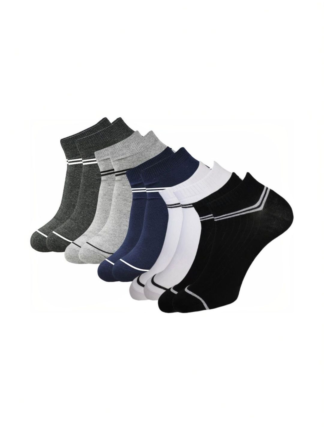 Akeeta Men Pack of 5 Cotton Assorted Colourblocked Ankle Length Socks