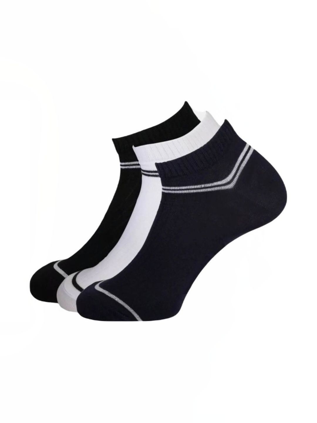 Akeeta Men Pack of 3 Cotton Assorted Colourblocked Ankle Length Socks