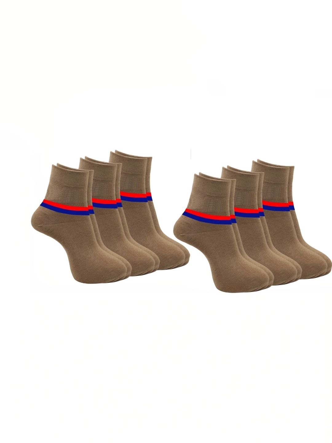 akeet trend Men Pack of 6 Cotton Assorted Colourblocked Above Ankle Socks