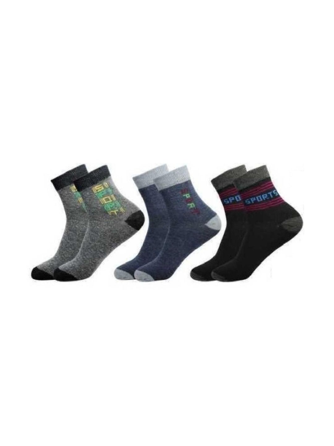 Akeeta Men Pack of 3 Cotton Assorted Patterned Above Ankle Socks