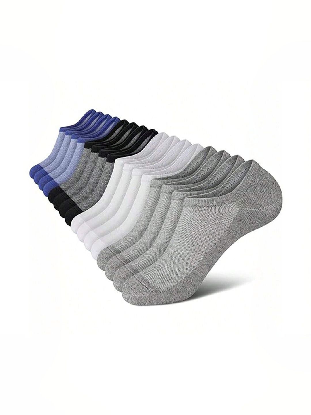 Akeeta Men Pack of 10 Cotton Assorted Shoe Liners Socks