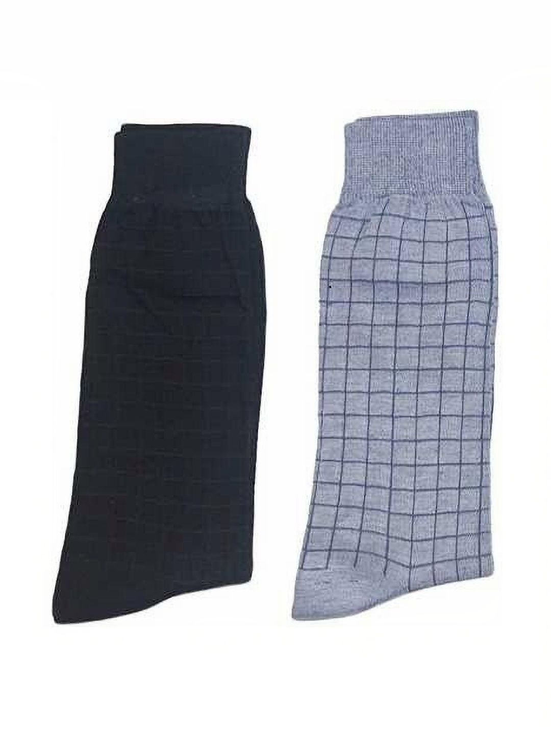 akeet trend Men Pack of 2 Cotton Assorted Checked Calf Length Socks