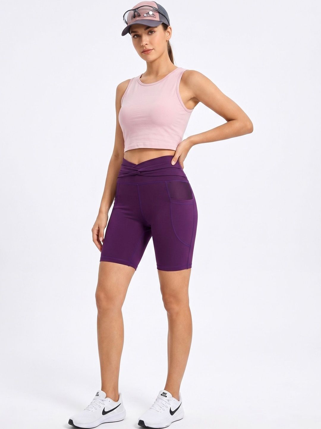 BENZOS Women Skinny Fit High-Rise Cycling Shorts