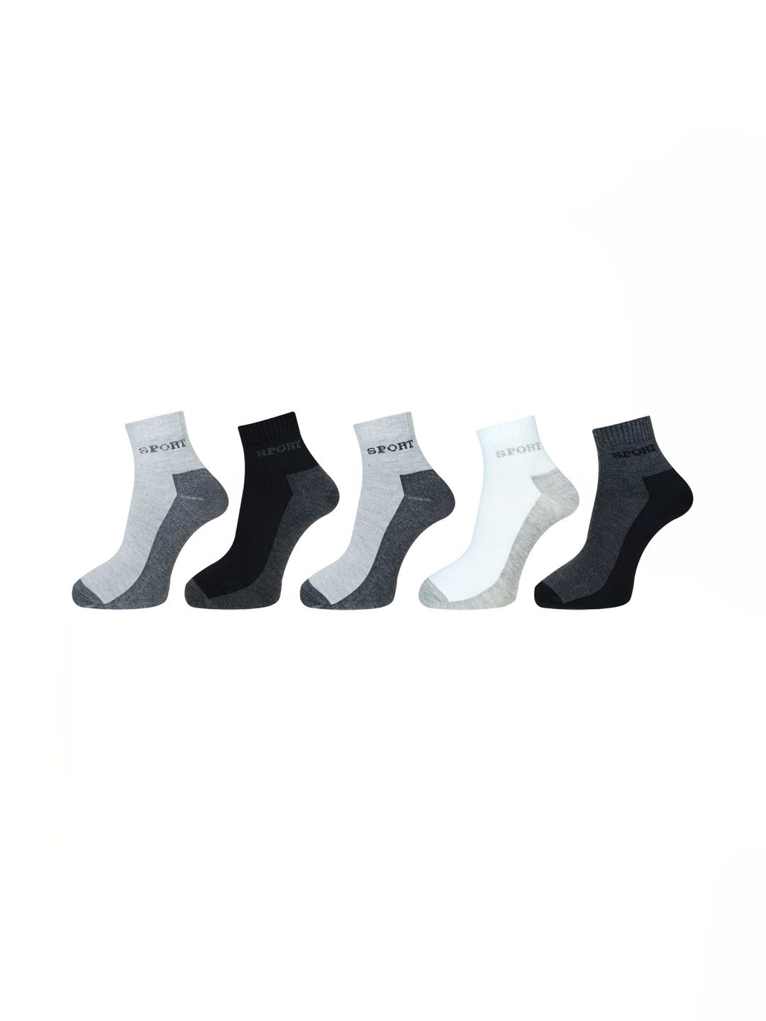 akeet trend Men Pack of 5 Cotton Assorted Colourblocked Ankle Length Socks