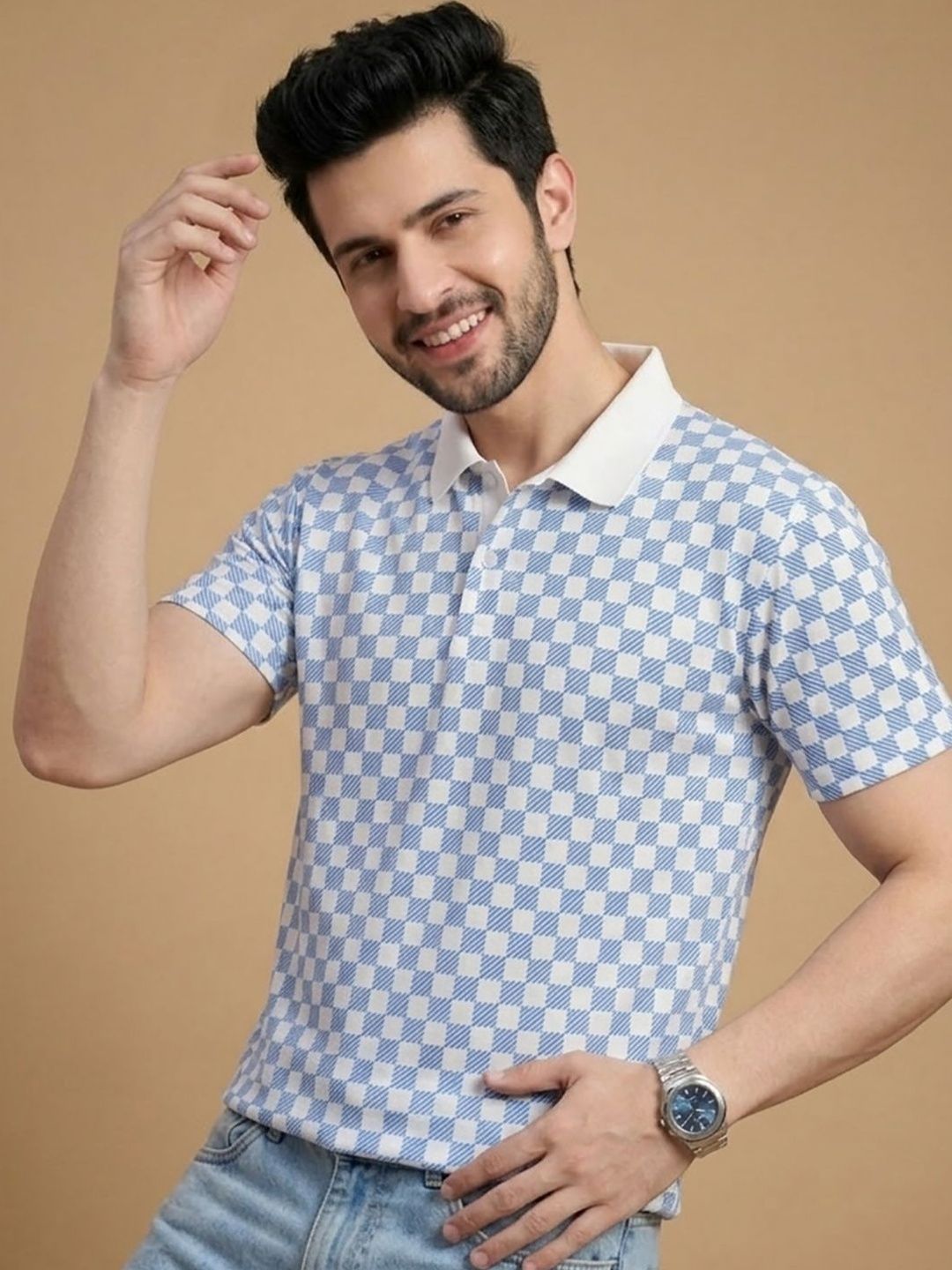 Kook N Keech Checked Polo Collar T-shirt