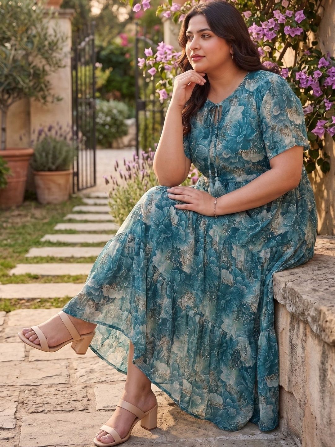 Sangria Sangria Floral Print Maxi Dress