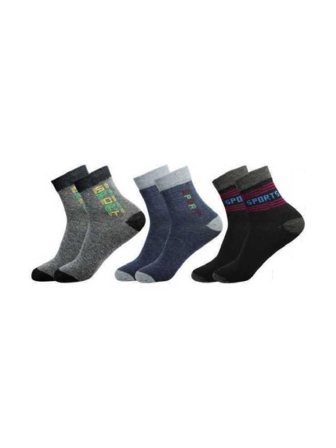 akeet trend Men Pack of 3 Cotton Assorted Patterned Ankle Length Socks