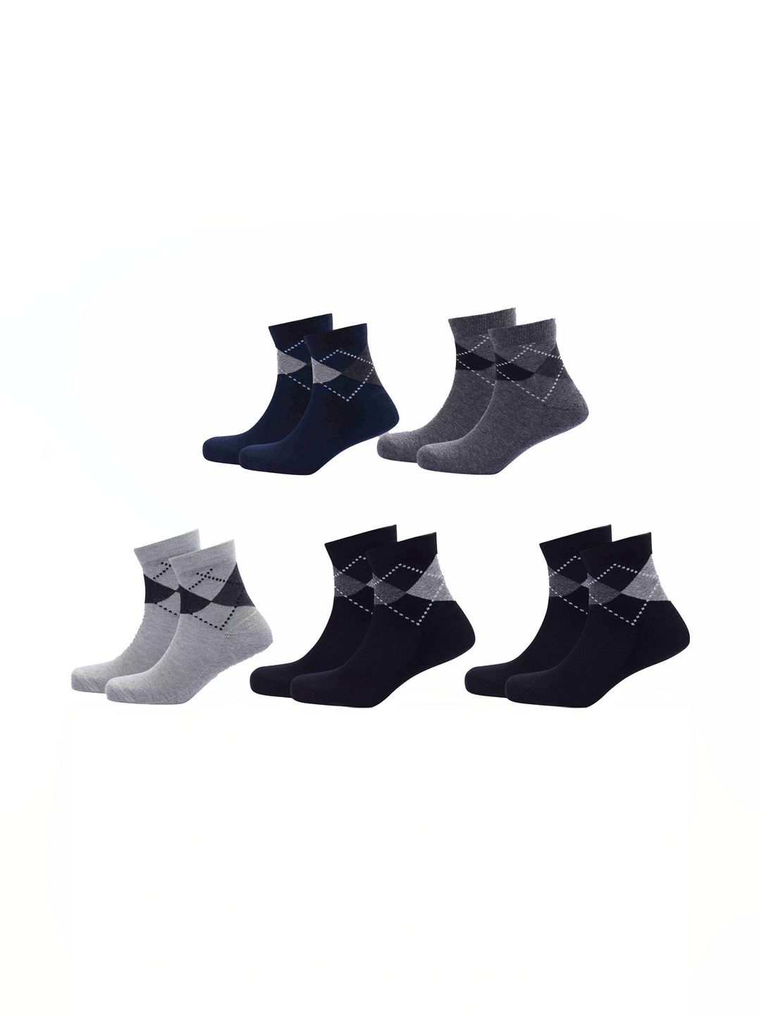 Akeeta Men Pack of 5 Cotton Assorted Patterned Ankle Length Socks