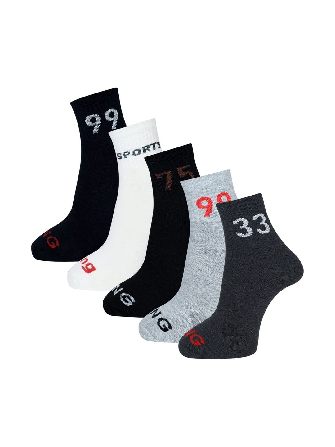 akeet trend Men Pack of 5 Cotton Assorted Patterned Ankle Length Socks