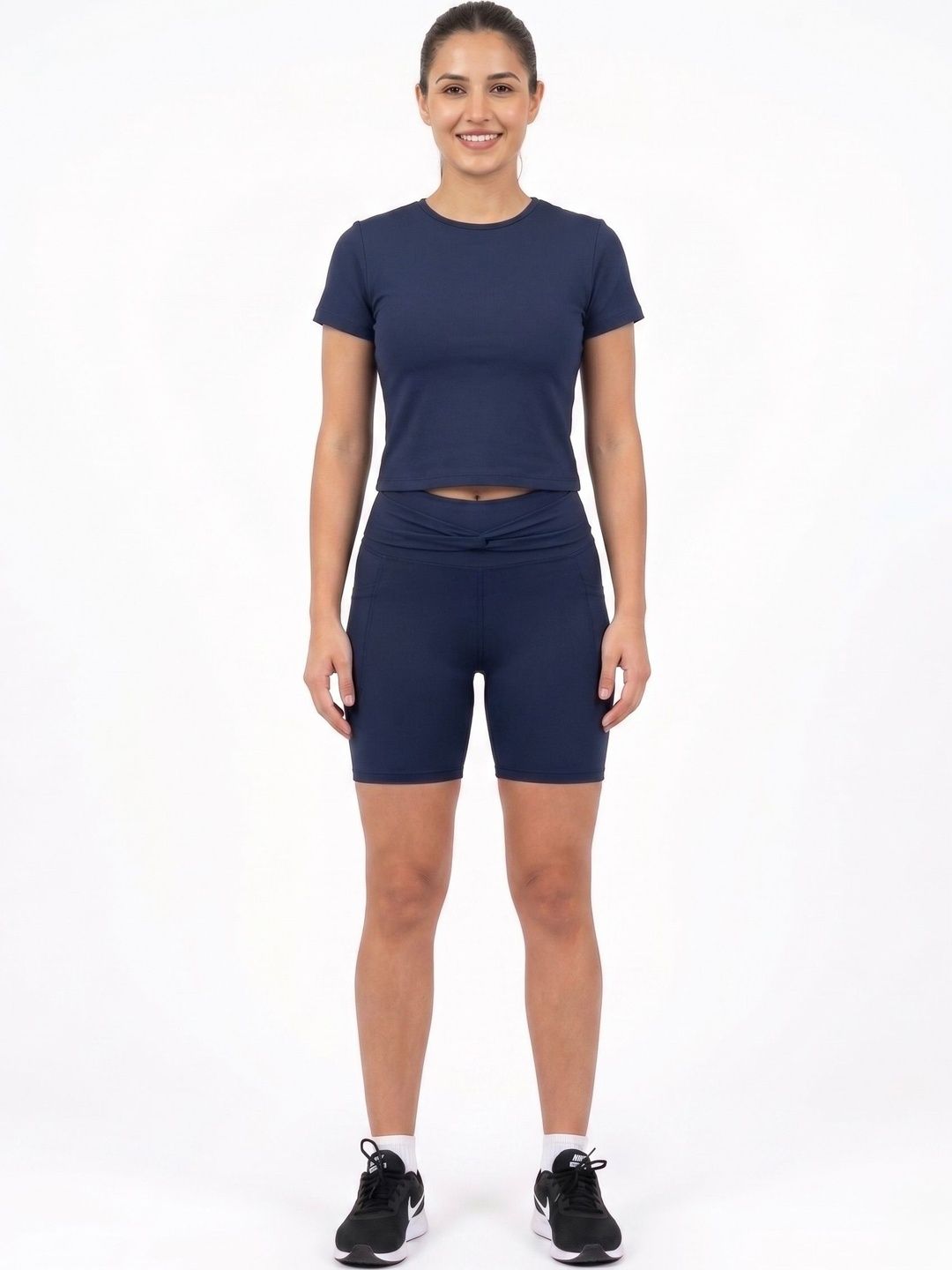 BENZOS Women Skinny Fit High-Rise Cycling Shorts