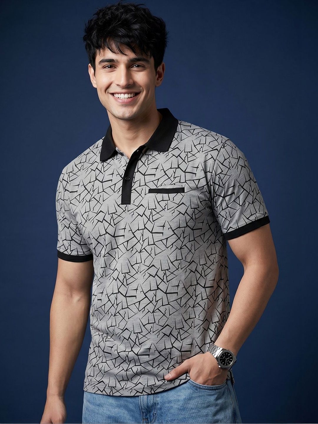 Kook N Keech Men Printed Polo Collar Pockets T-shirt