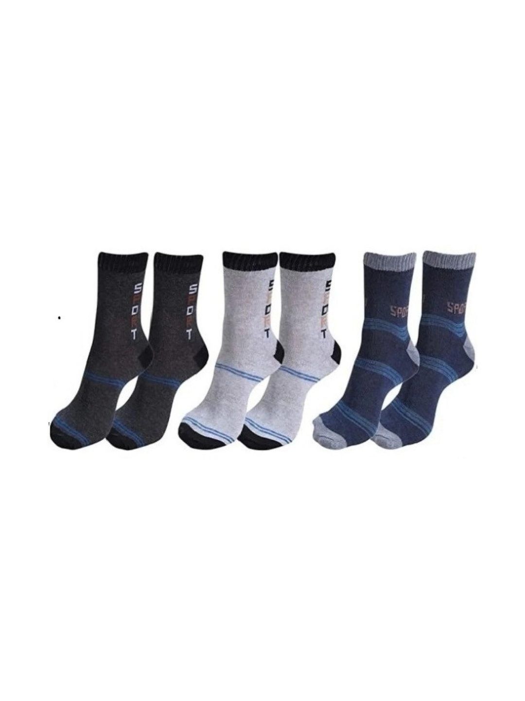 Akeeta Men Pack of 3 Cotton Assorted Patterned Calf Length Socks