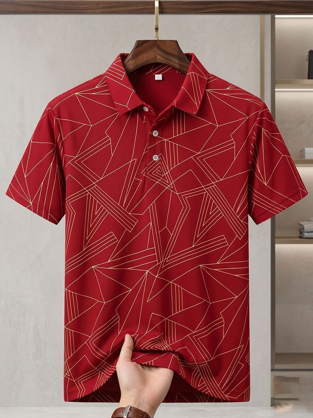 Mast & Harbour Men Printed Polo Collar T-shirt