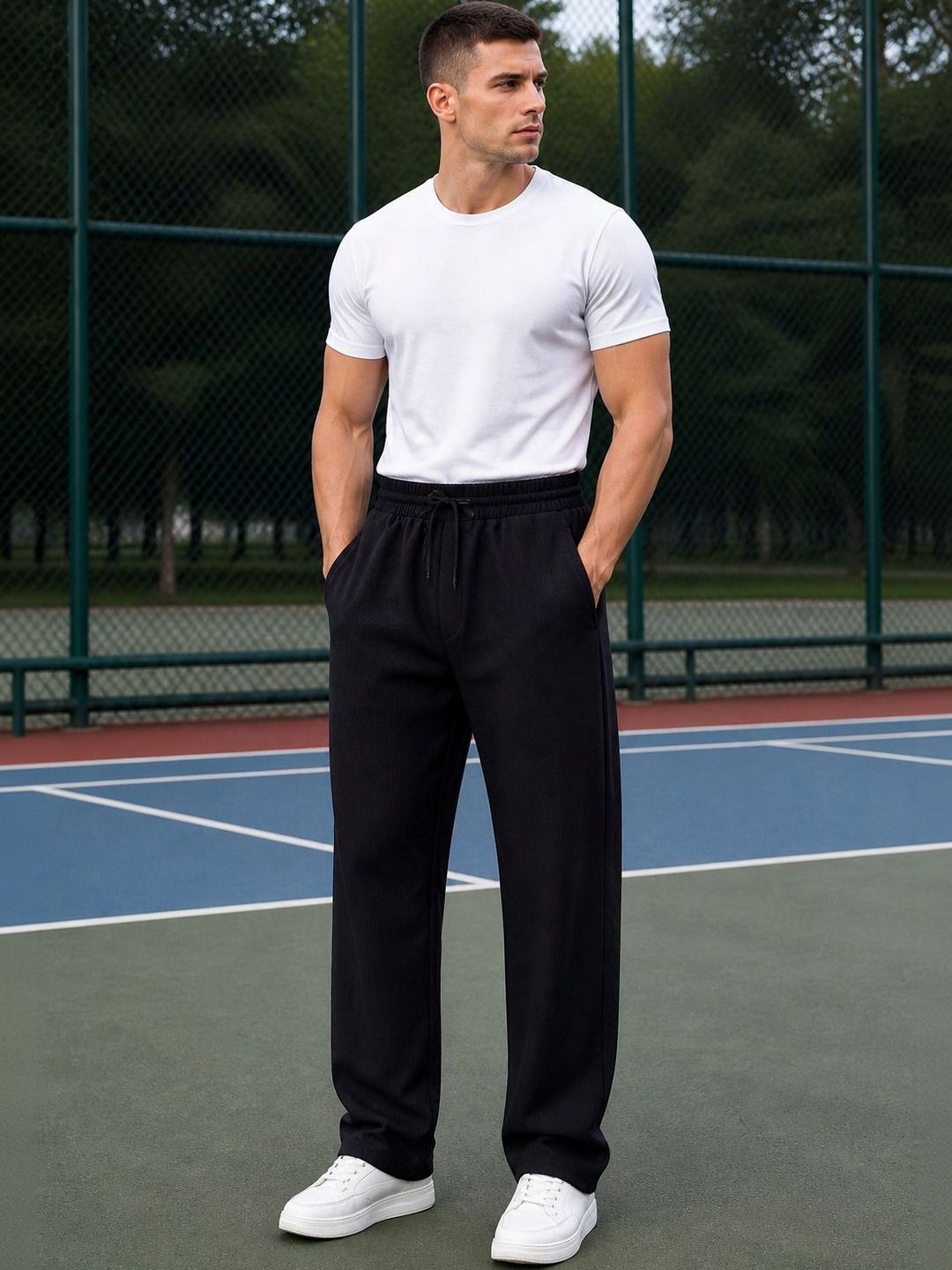 THE BEETEL HOUSE Men Regular Fit Textured Training Track Pants