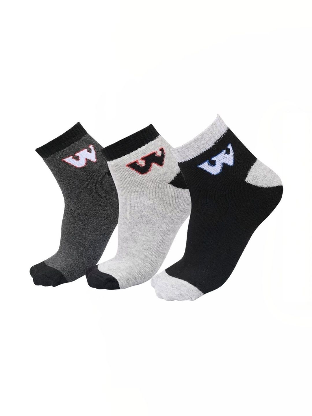 akeet trend Men Pack of 3 Cotton Assorted Patterned Ankle Length Socks