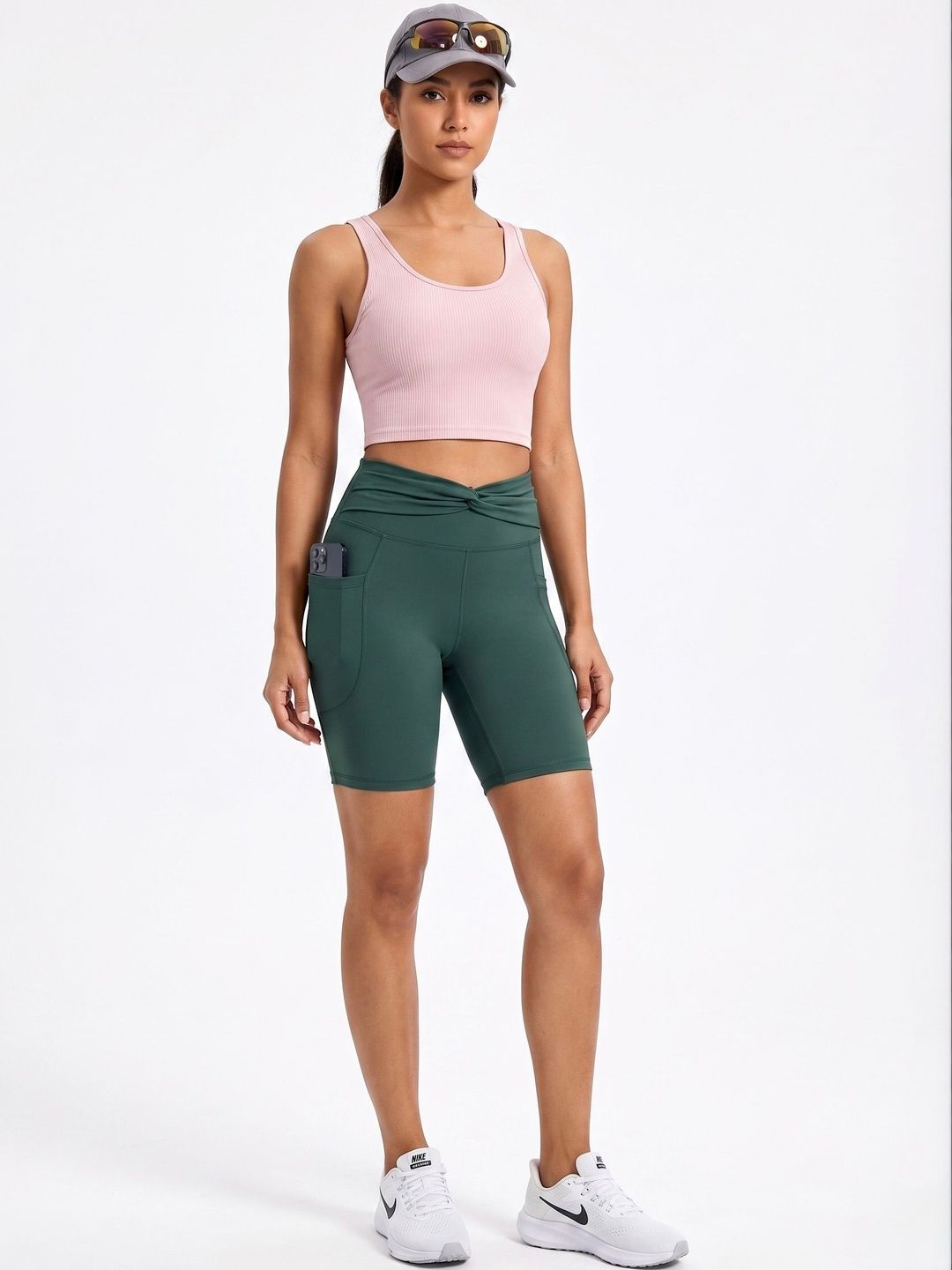 BENZOS Women Skinny Fit High-Rise Cycling Shorts