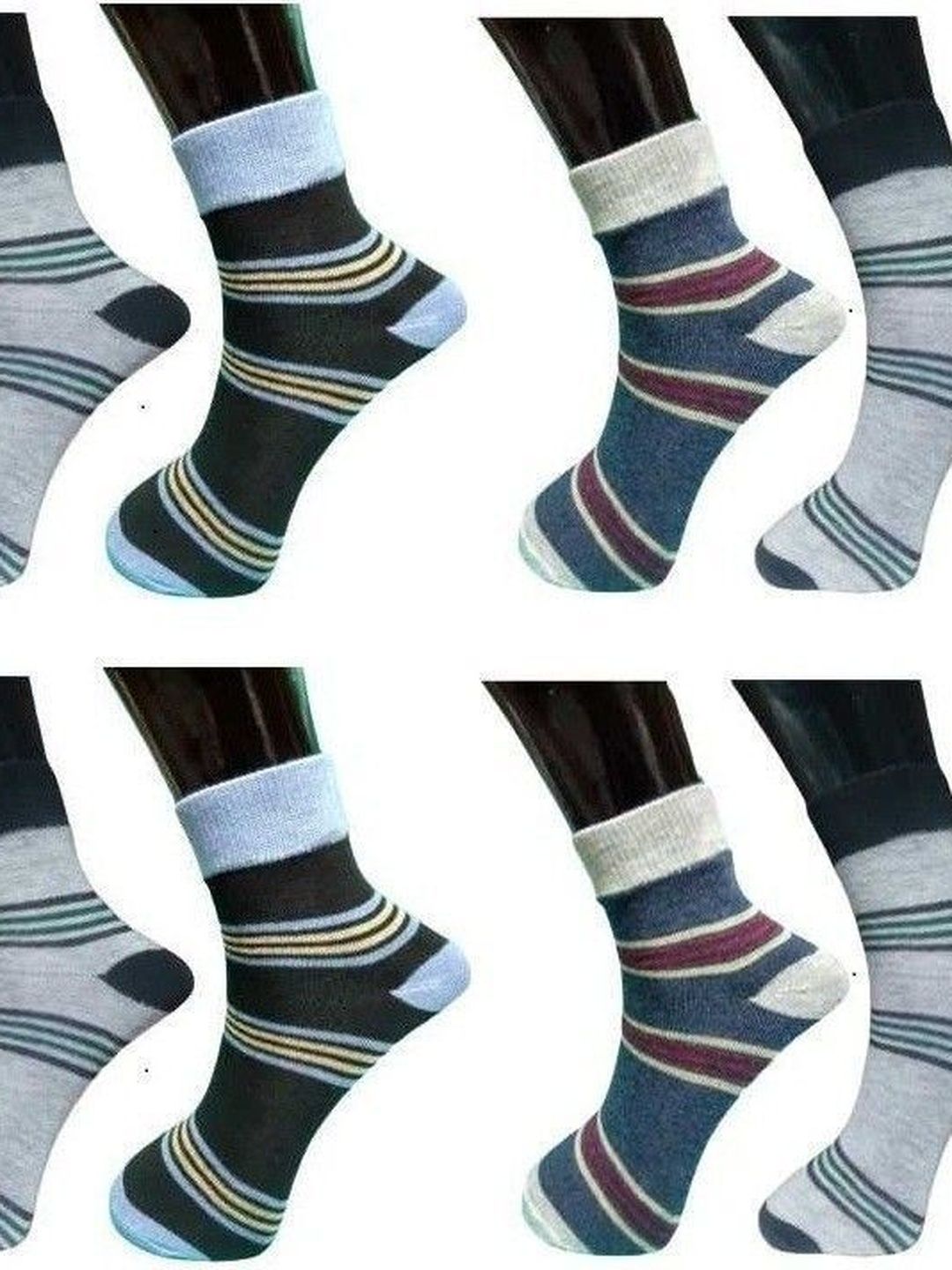 akeet trend Men Cotton Assorted Striped Ankle Length Socks