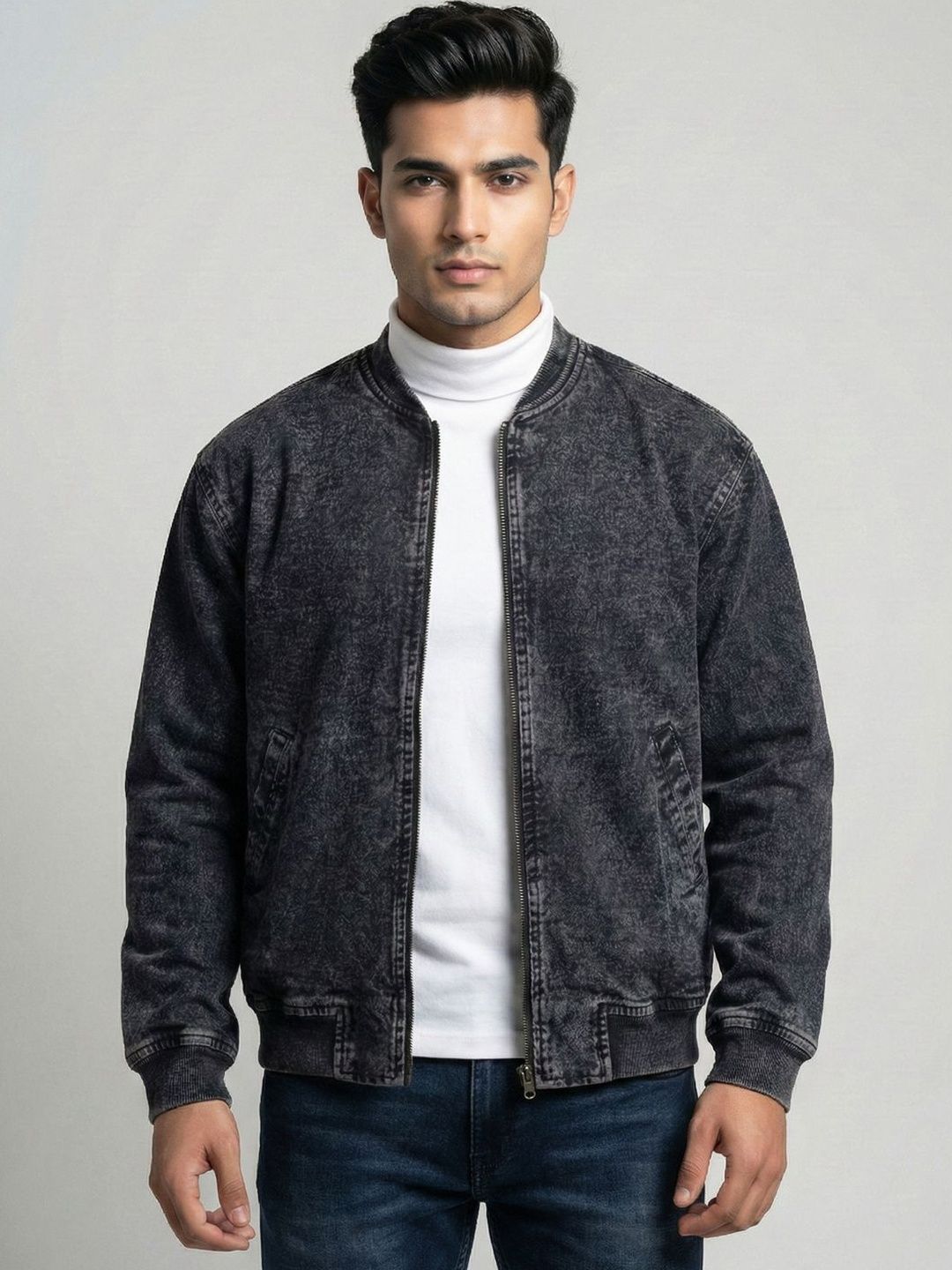 Superlooper Men Washed Lightweight Bomber Jacket