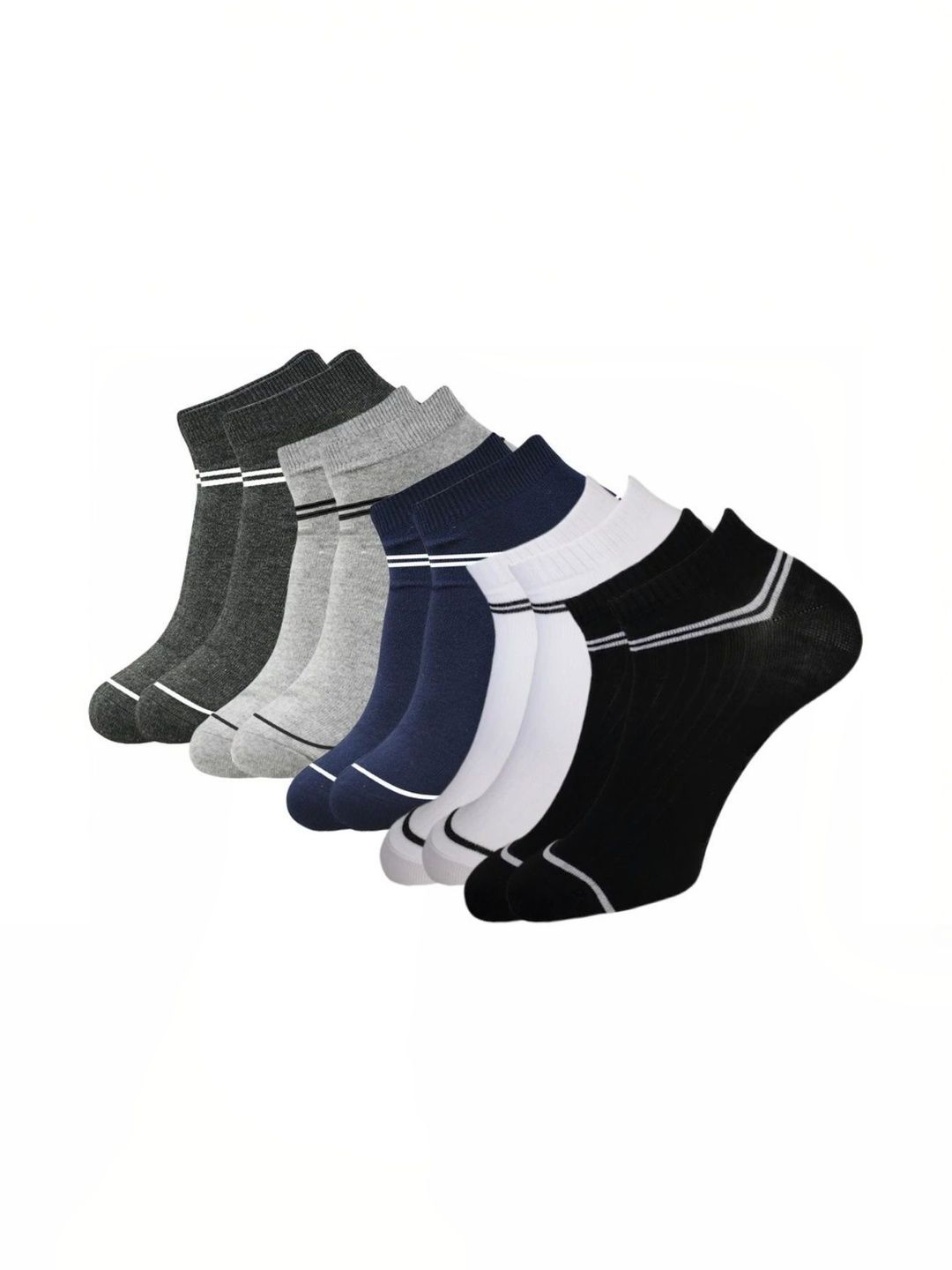 Akeeta Men Pack of 5 Cotton Assorted Striped Ankle Length Socks