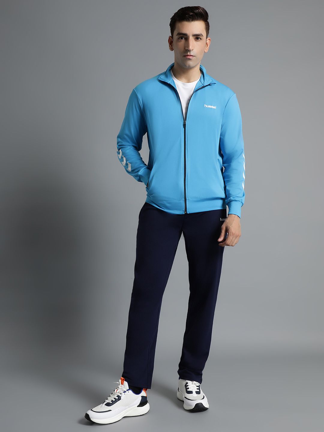 hummel Printed Mock Collar Sports Track Suit