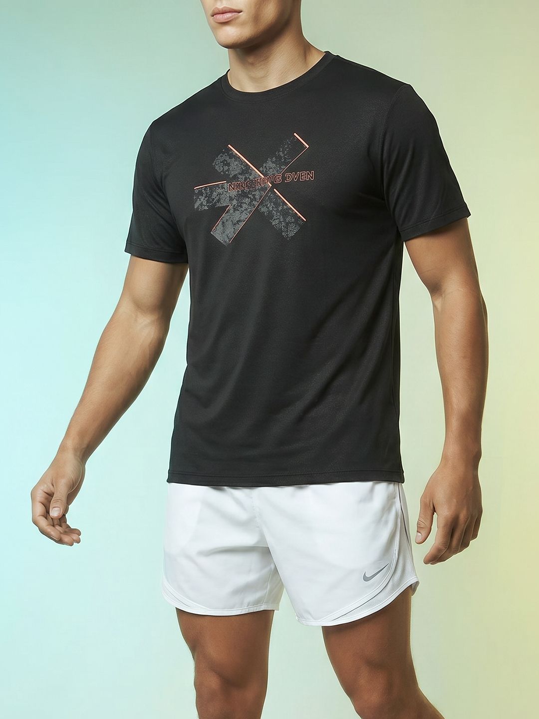 HRX by Hrithik Roshan Brand Logo Printed Rapid Dry Training T-shirt