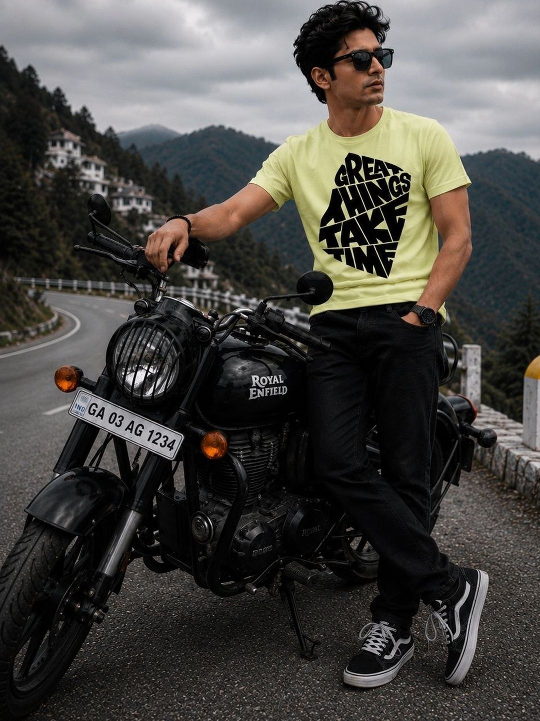 Y TULSI Men Typography Printed T-shirt
