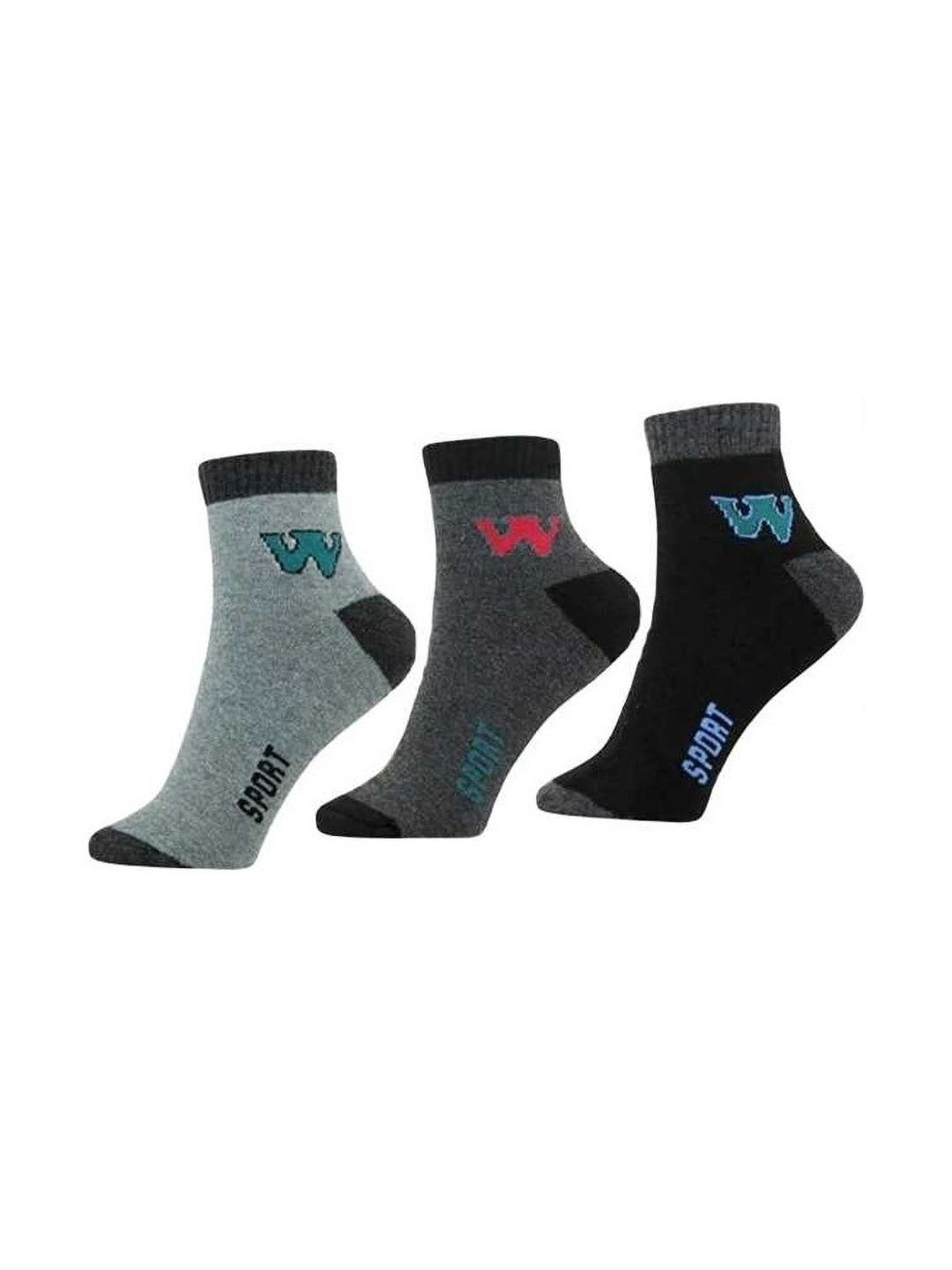 akeet trend Men Pack of 3 Cotton Assorted Colourblocked Ankle Length Socks