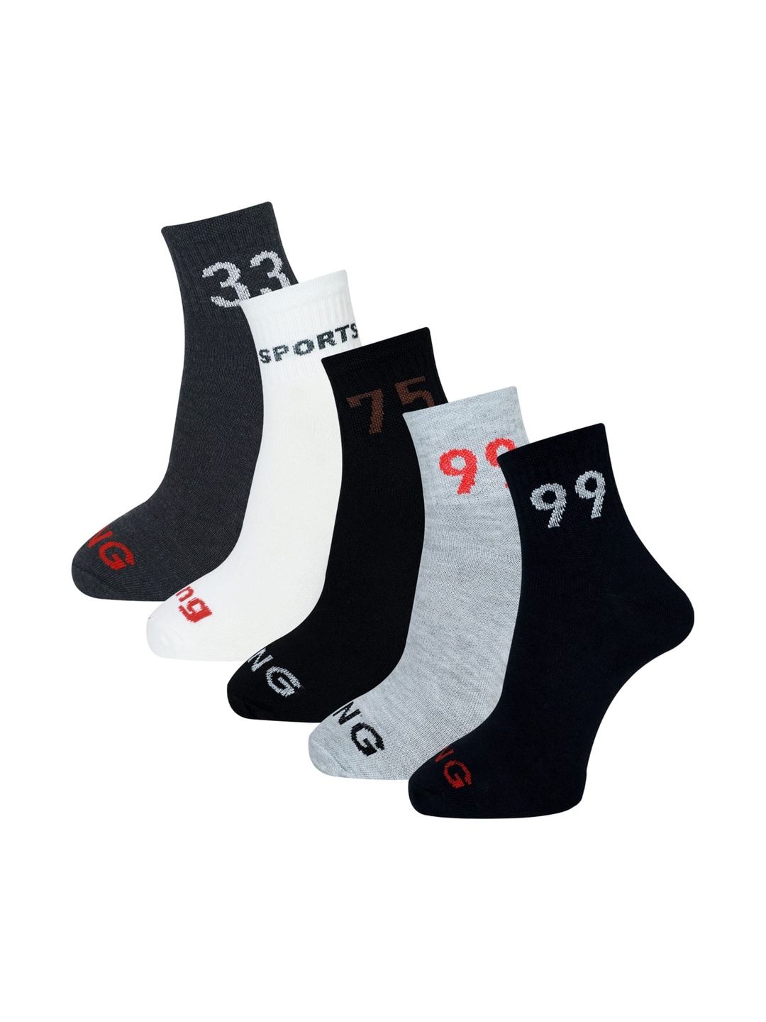 akeet trend Men Pack of 5 Cotton Assorted Patterned Above Ankle Socks