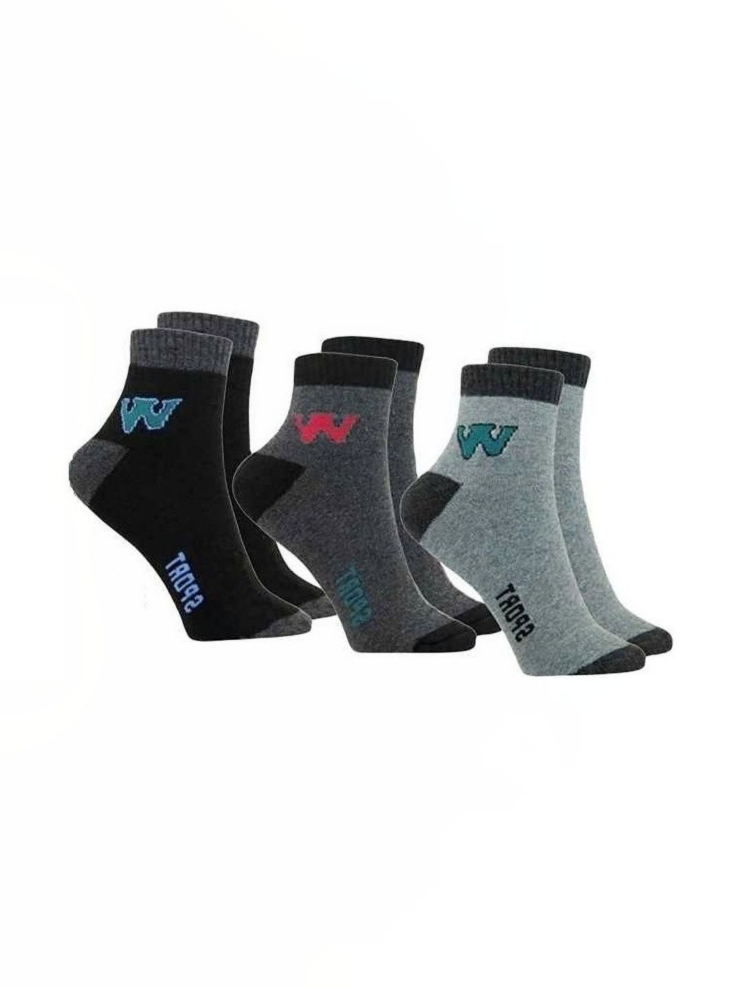 akeet trend Men Pack of 3 Cotton Assorted Colourblocked Ankle Length Socks