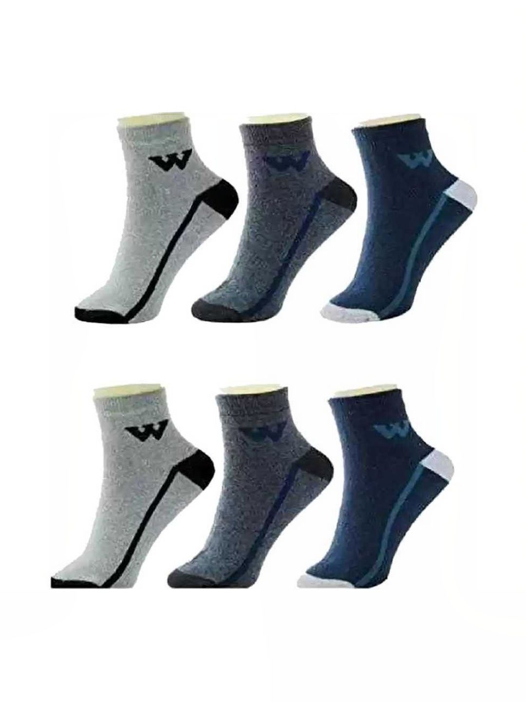 akeet trend Men Pack of 6 Cotton Assorted Colourblocked Ankle Length Socks