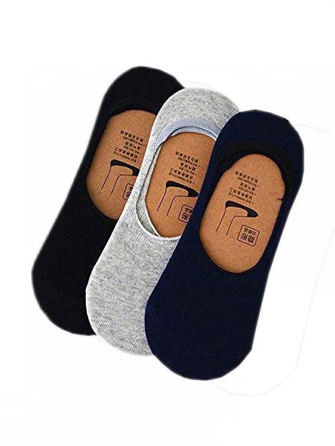 Akeeta Men Pack of 3 Cotton Assorted Shoe Liners Socks