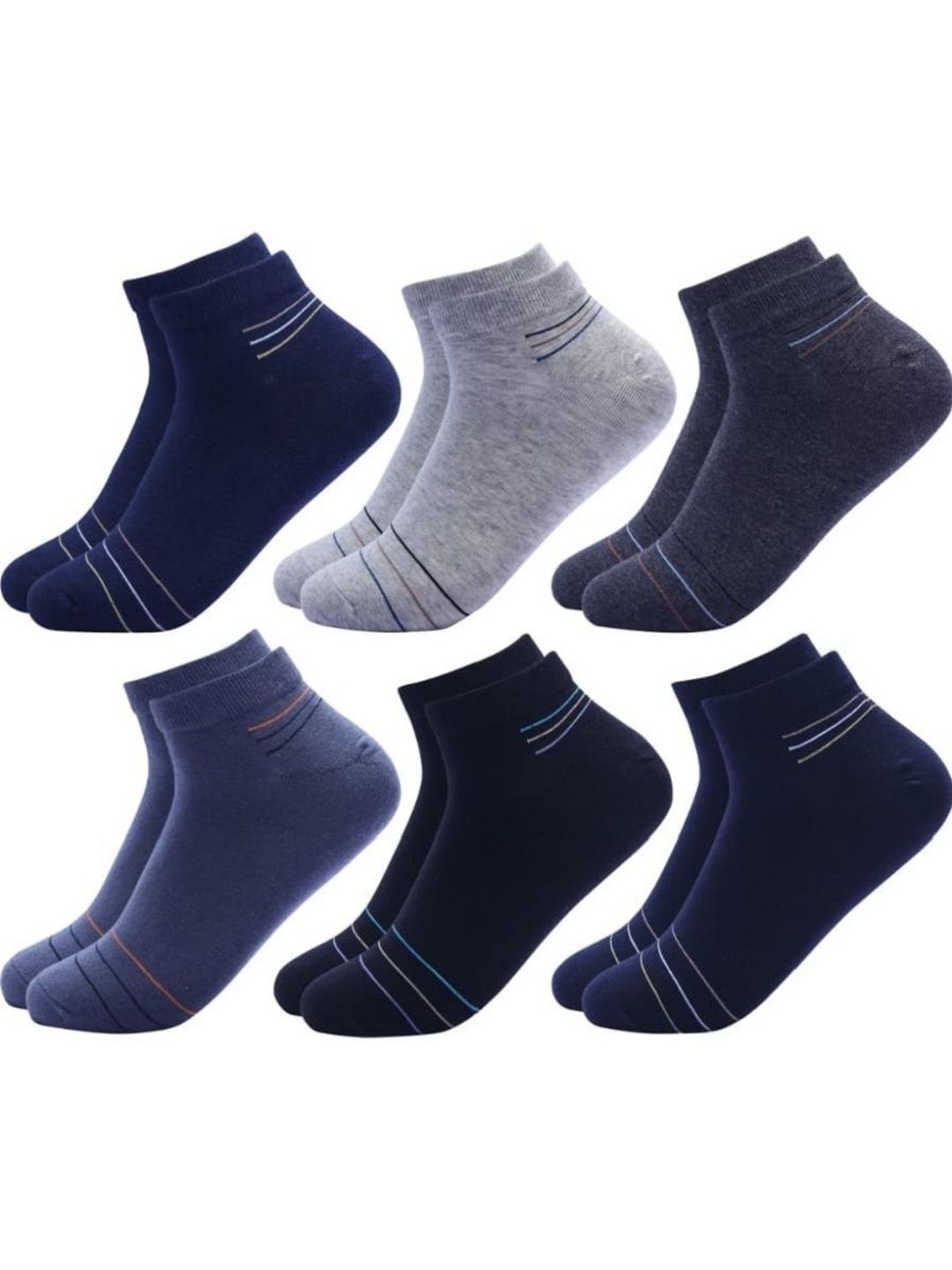 akeet trend Men Pack of 6 Cotton Assorted Patterned Ankle Length Socks