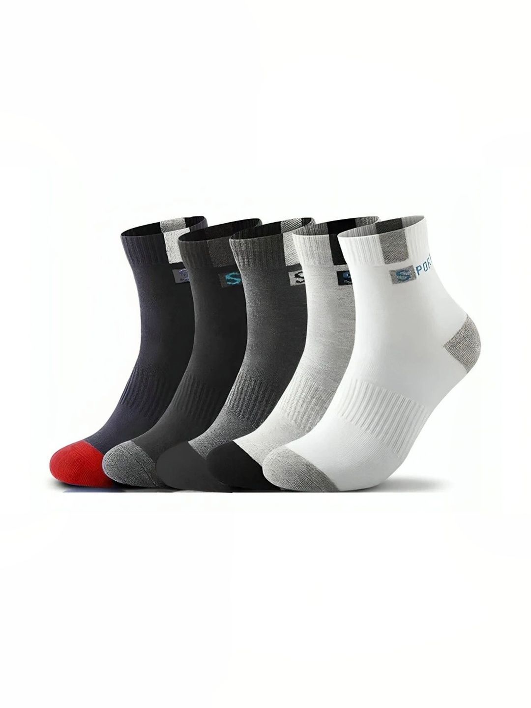 akeet trend Men Pack of 5 Cotton Assorted Patterned Above Ankle Socks