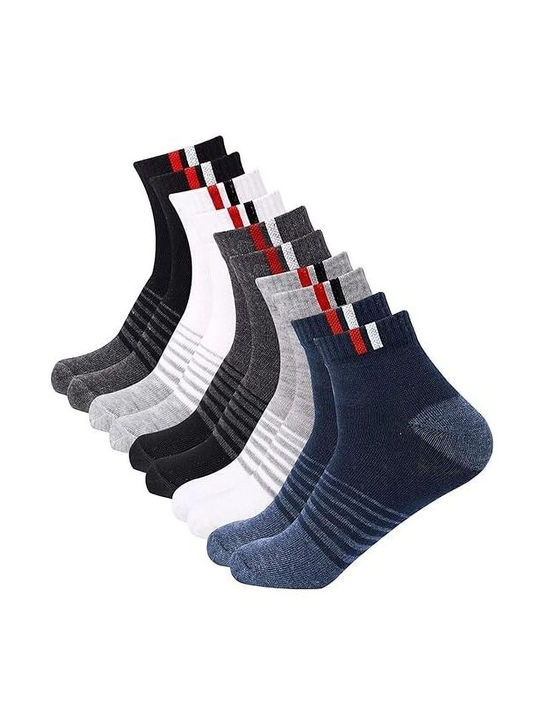 akeet trend Men Pack of 5 Cotton Assorted Striped Ankle Length Socks