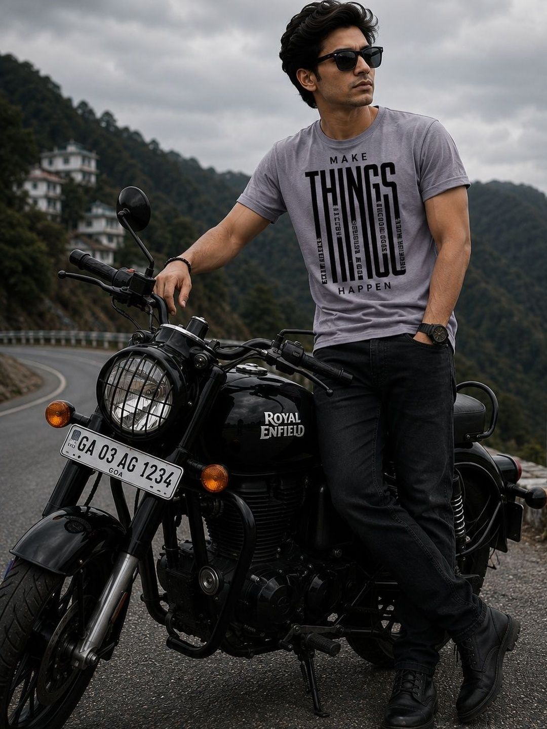 Y TULSI Men Typography Printed T-shirt