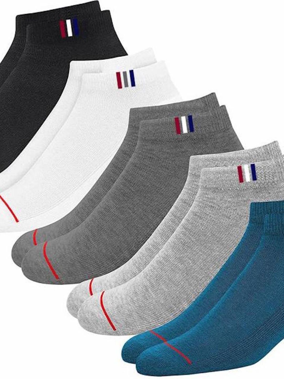 akeet trend Men Pack of 10 Cotton Assorted Patterned Ankle Length Socks