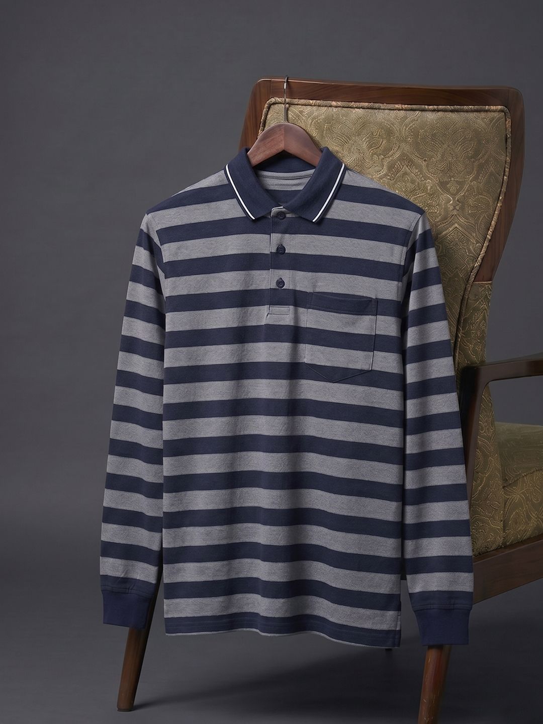 Kook N Keech Men Striped Polo Collar Pockets T-shirt