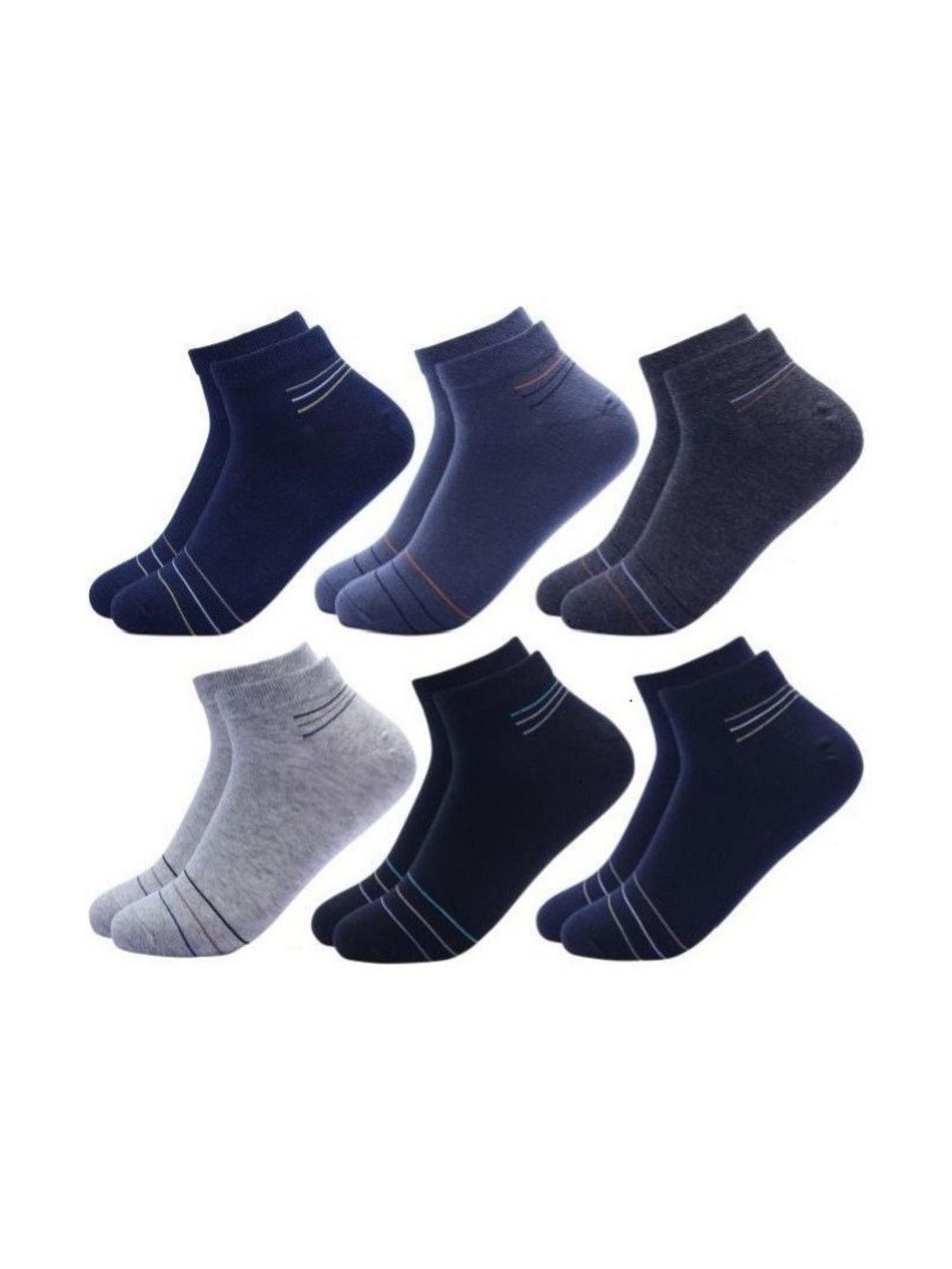 akeet trend Men Pack of 6 Cotton Assorted Striped Ankle Length Socks