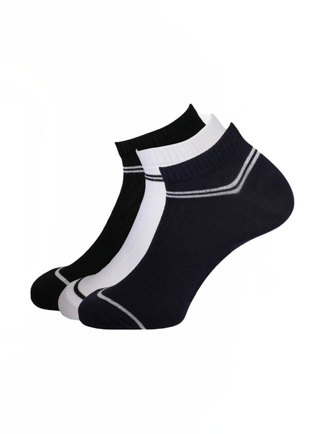 akeet trend Men Pack of 3 Cotton Assorted Striped Ankle Length Socks