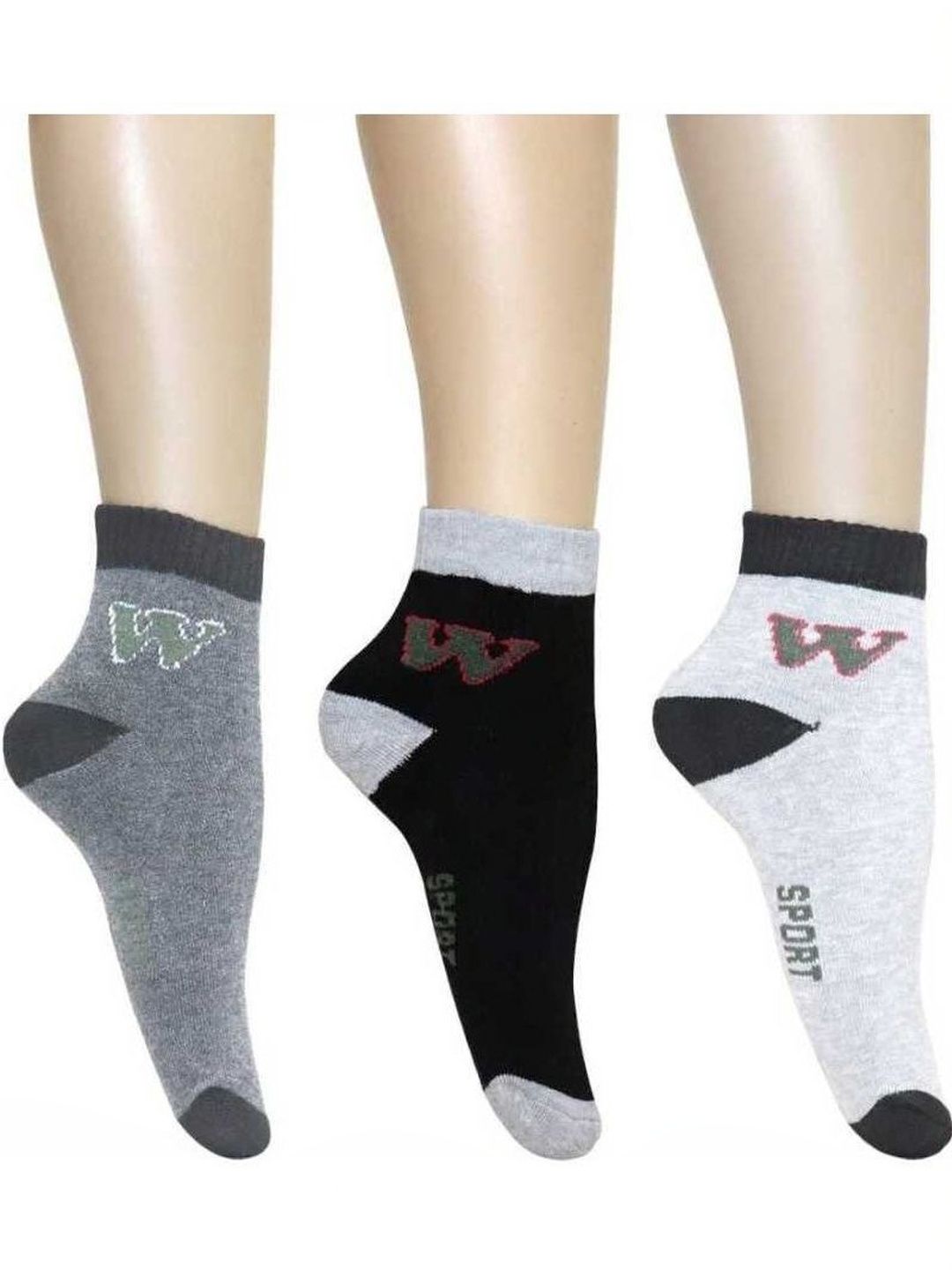 akeet trend Men Pack of 3 Cotton Assorted Colourblocked Ankle Length Socks