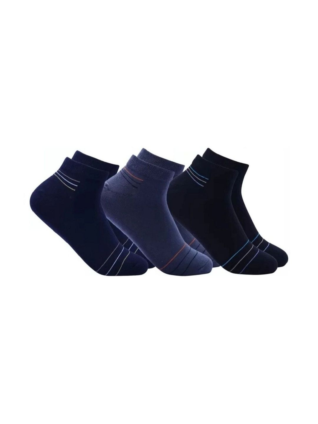 akeet trend Men Pack of 3 Cotton Assorted Striped Ankle Length Socks