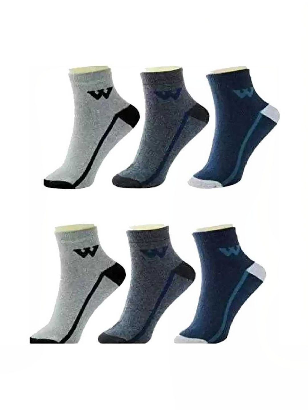 akeet trend Men Pack of 6 Cotton Assorted Colourblocked Ankle Length Socks
