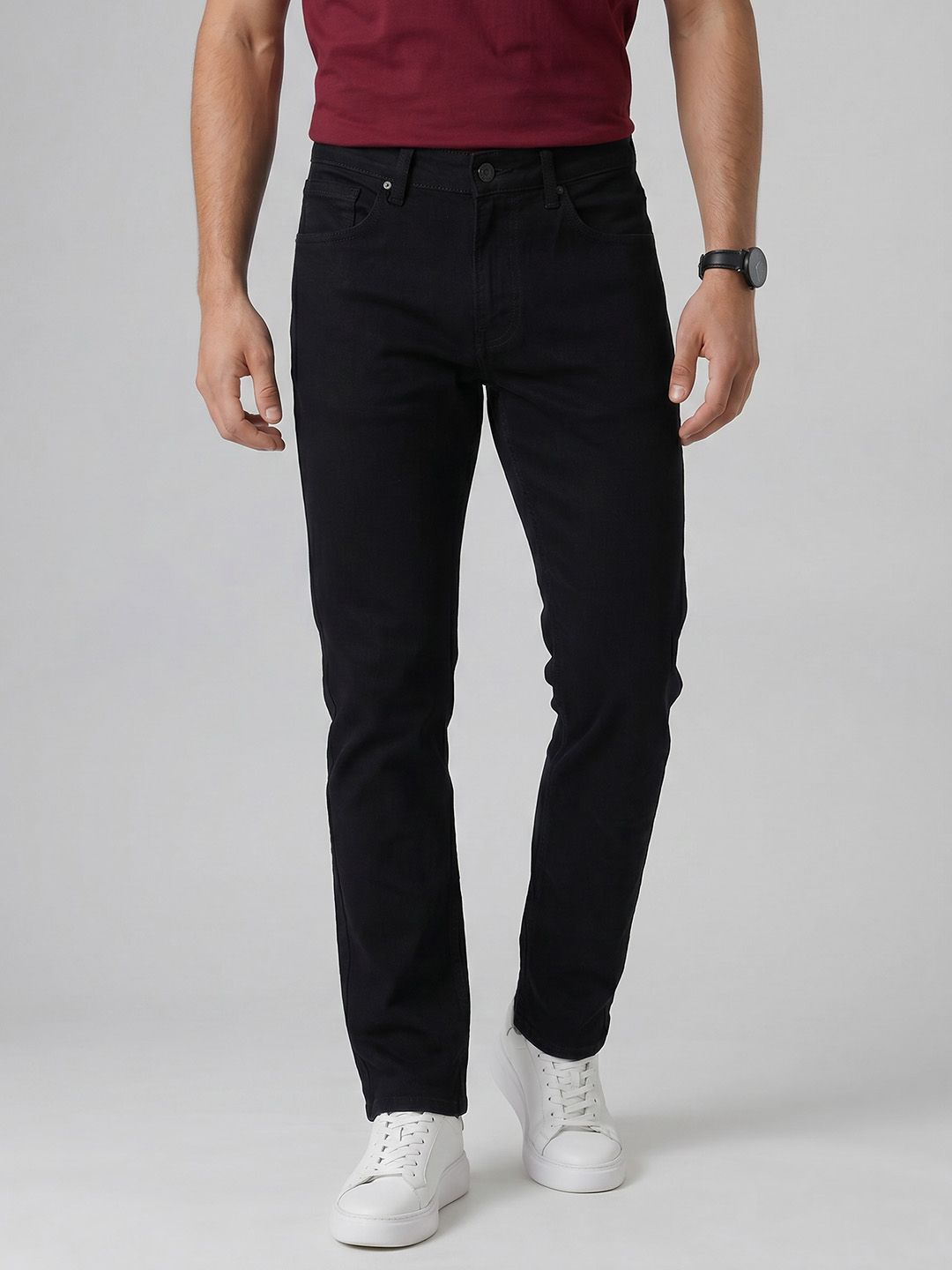 Spykar Men Rover Mid Rise Regular Fit black Jeans