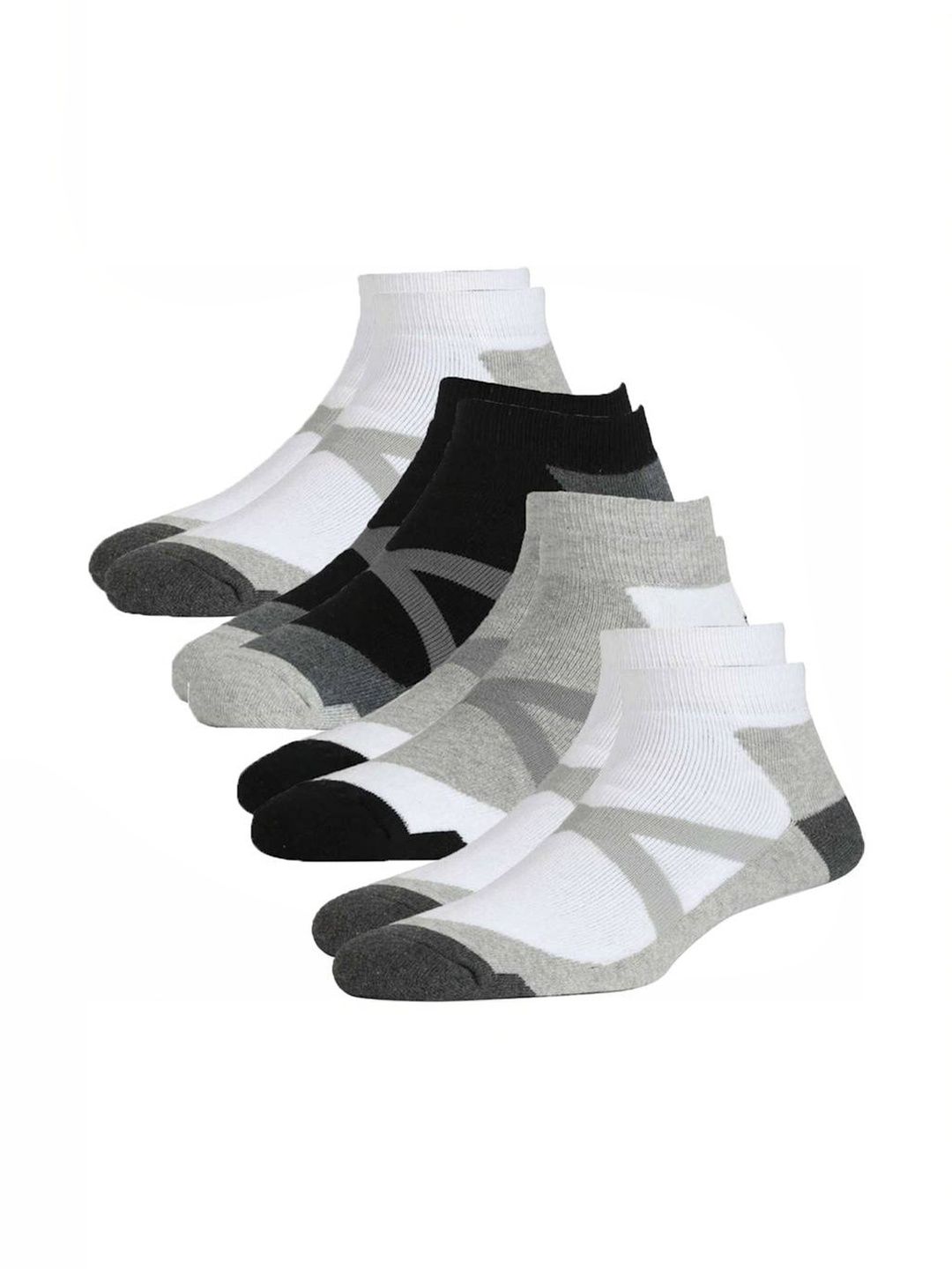 akeet trend Men Pack of 5 Cotton Assorted Colourblocked Ankle Length Socks